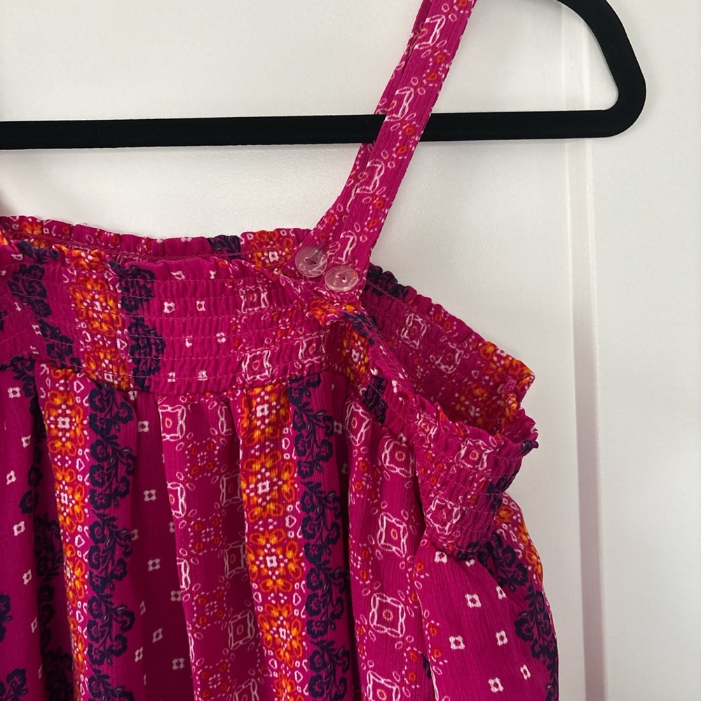 Pink Off-Shoulder Patterned Summer Dress - Picture 2 of 2